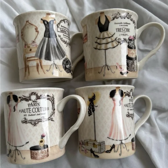 Nostalgia Tres Chic Coffee & Tea Set - Black, White, Pink - Picture 11 of 12